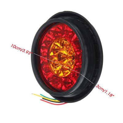 4PCS Round LED Trailer Tail Lights 16LEDs Waterproof Stop Brake Running Reverse Light for Truck