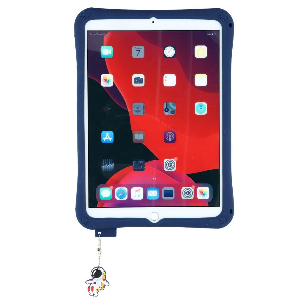 Für iPad 10.2 (2021)/(2020)/(2019) Hülle Astronaut Silikon+PC Ständer Tablet-Hülle mit Lanyard