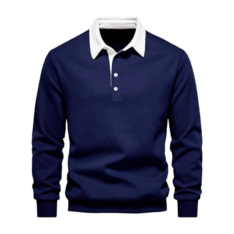 New Autumn Long-sleeved Polo Collar Sweatshirt Long-sleeved Trendy Versatile Casual Men's Clothing