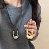 Chic U-Shaped Black Sweater Necklace - Versatile Korean Fashion Women's Accessory