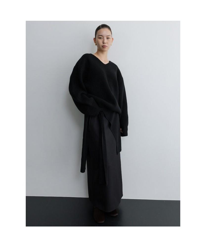 Diaepeocheo Bulky V Neck Sweater Black (Ta5X51A045)
