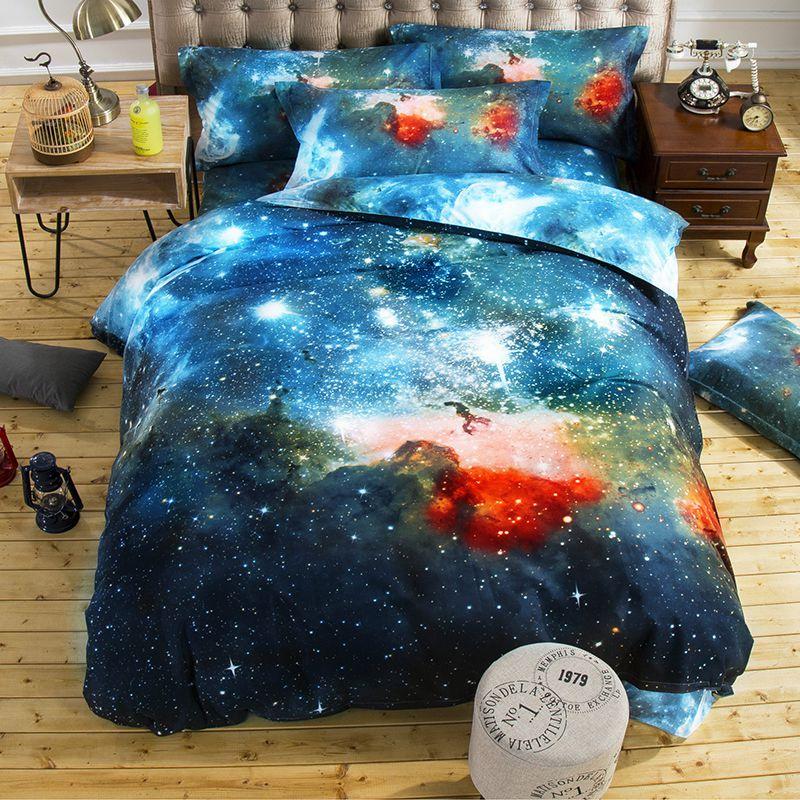 3d Galaxy Duvet Cover Pillow Case Quilt Cover Bedding Set Single King Size All