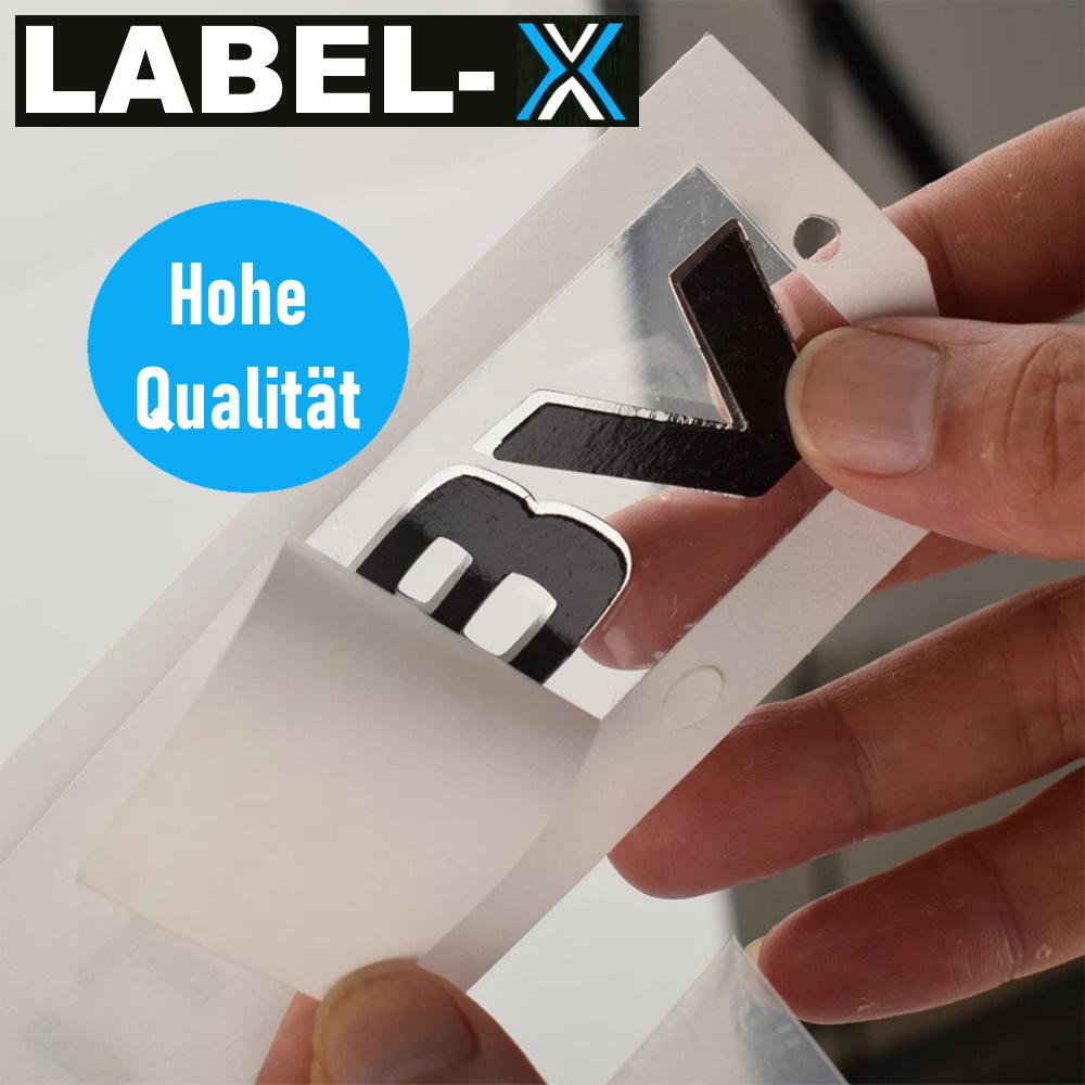 LABEL-X V8 Biturbo Skrift 3D Emblem Svart G63 S63 SL63 CL63 C63 CLS63 AMG