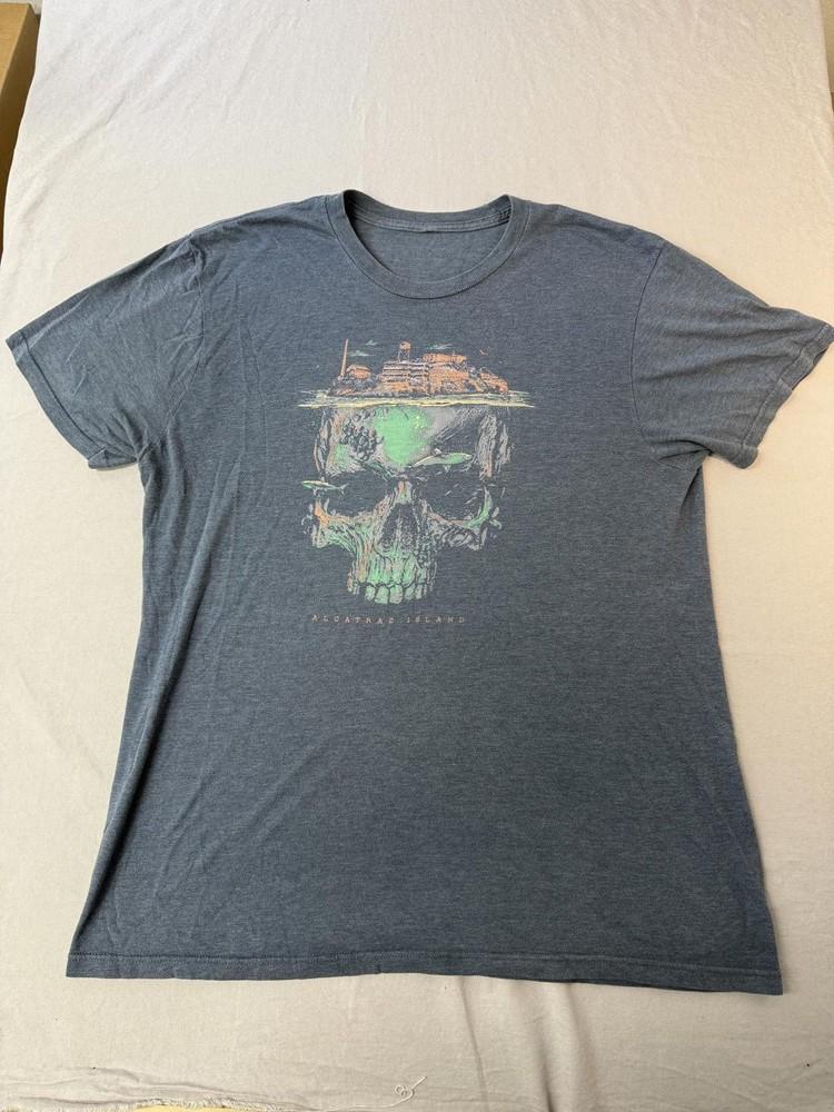Y2K Alcatraz Island Art T-shirt Blacklight Skull Prison L Unisex T-Shirt S
