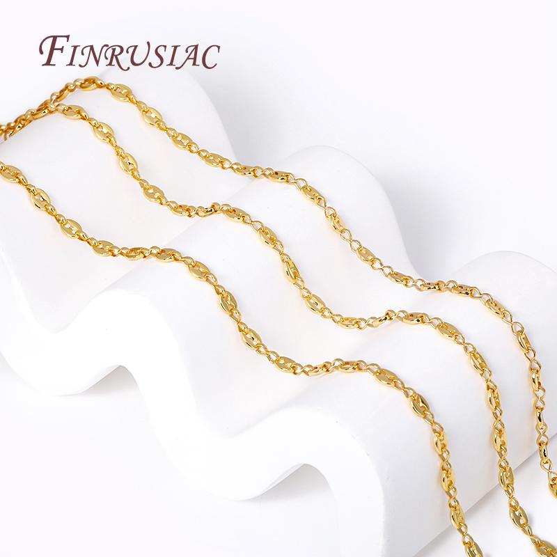 18K Real Gold Plated Metal Chains For Jewelry Pig Nose Chain For Necklace Making DIY Bracelets Accessories,Bulk Chain Thin chain
