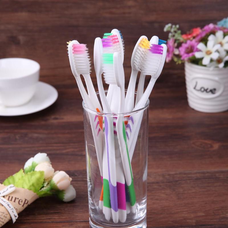 10PCS Double Ultra Soft Toothbrush Bamboo Charcoal Nano Tooth Brushes Dental Personal Care Teeth Brush Support Wholesale