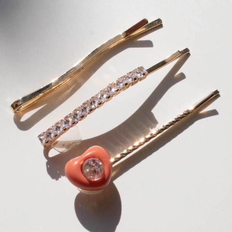 Luvinball Heart Snowball Hairpin Set(3pcs)