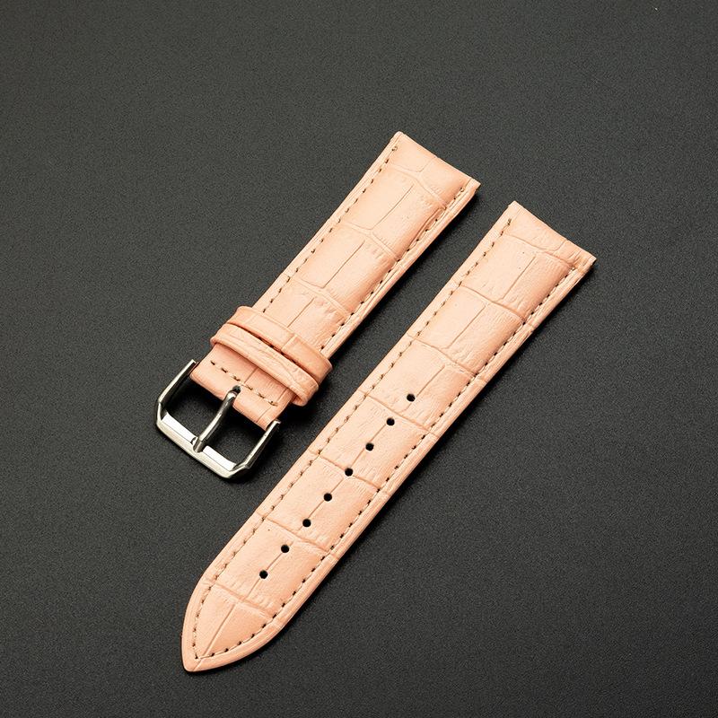 High-quality leather strap calfskin watch with bamboo pattern color strap pin buckle strap, watch accessories