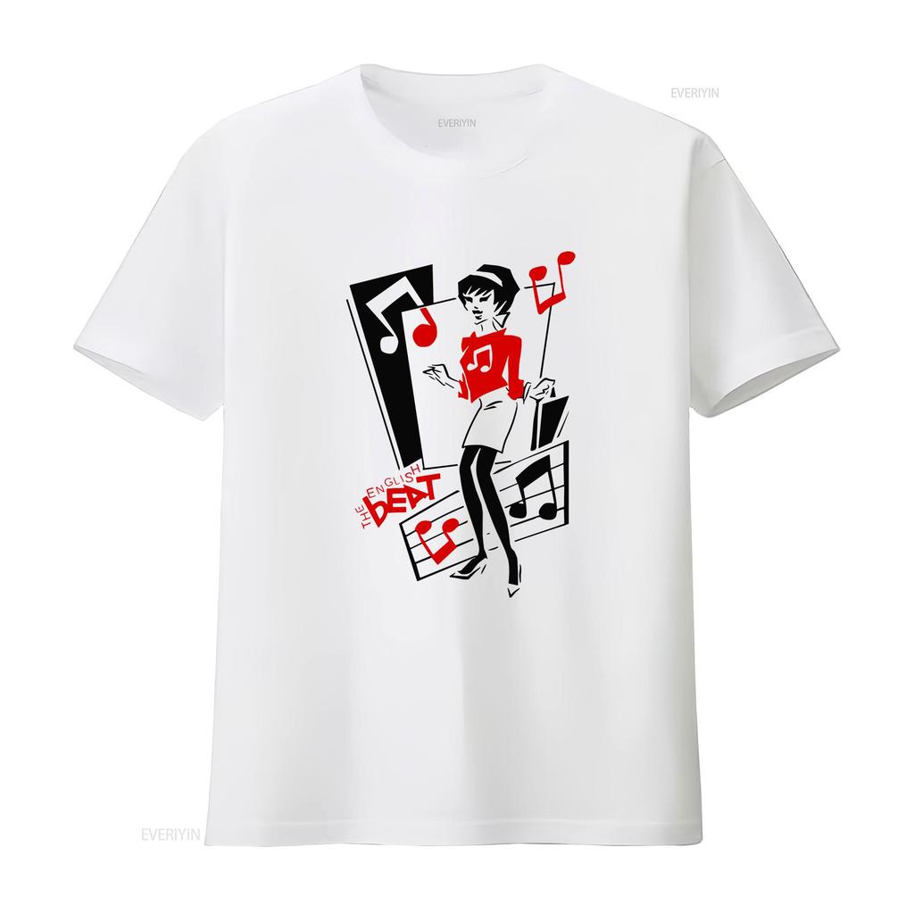 English Beat Anos 80 Britânico Espelho no Banheiro Ska Mais Vendido Camiseta 462 vintage Lavada Versátil streetwear