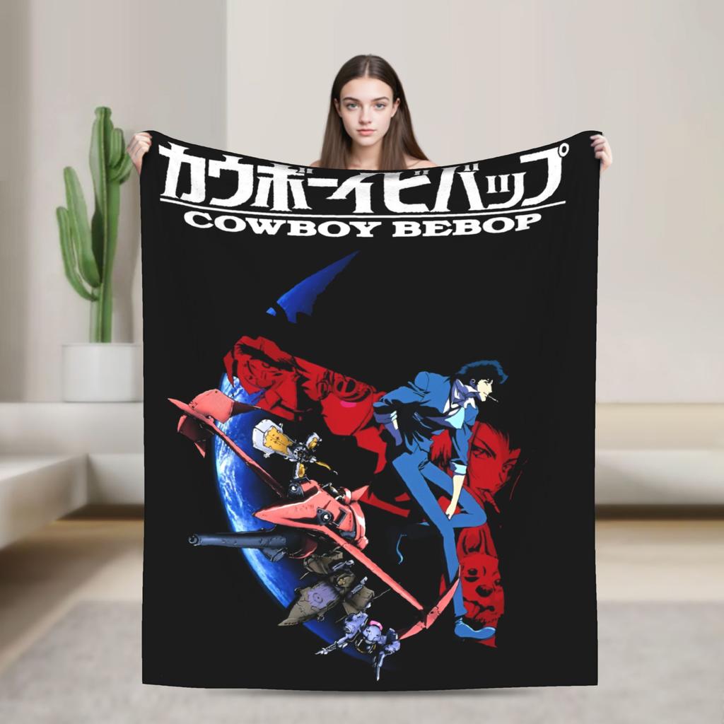 Cowboy Bebop Spike Spiegel Knitted Blanket Hot Japanese Anime  Fleece Throw Blanket Decoration Soft Warm Bedspread Multifunction