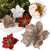 Christmas Tree Decoration Poinsettia Glitter Flower Delightful Baubles