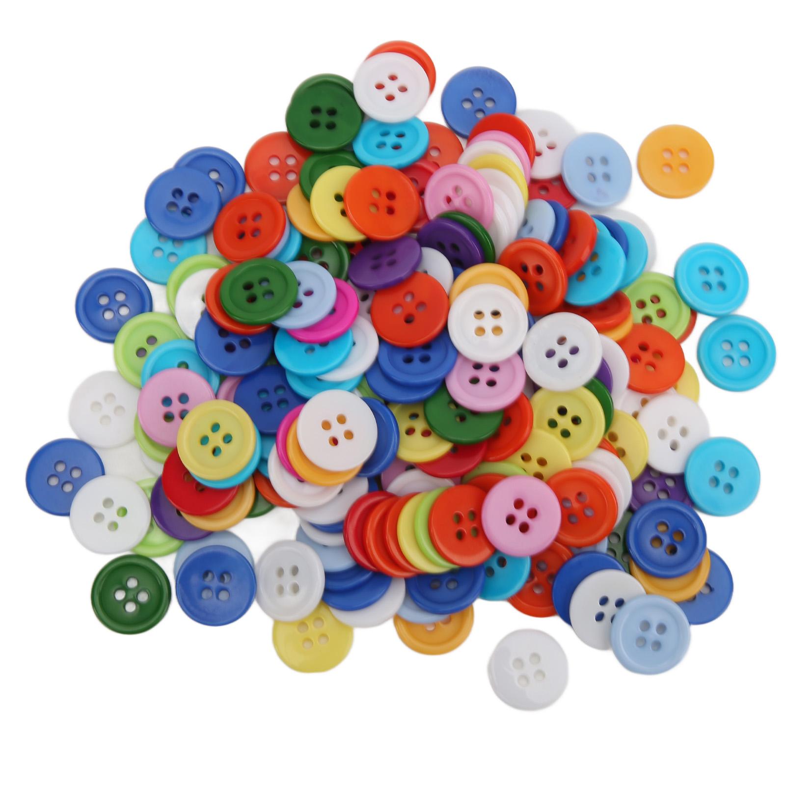 

200 шт. Пуговицы из смолы смешанных цветов 15 мм круглые с 4 отверстиями для детского свитера, рубашки, застежка