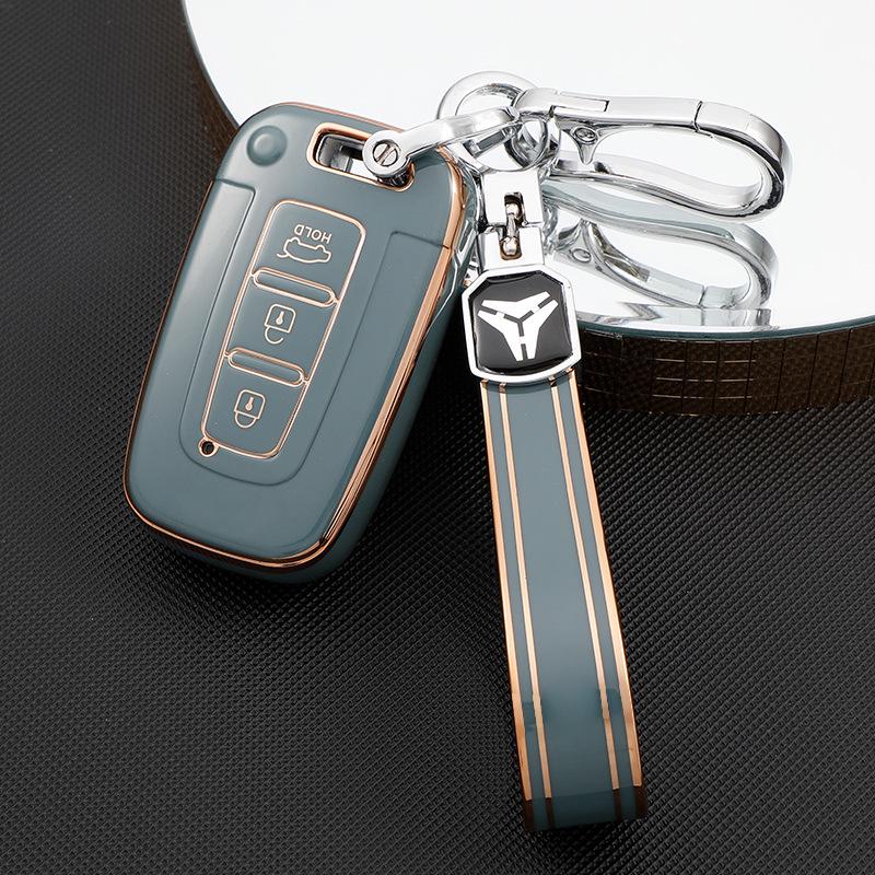 Hyundai Elantra 12th Gen, ix35, Sonata 8 Key Cover - Drop-Proof Protection with Full Shell and Buckle.