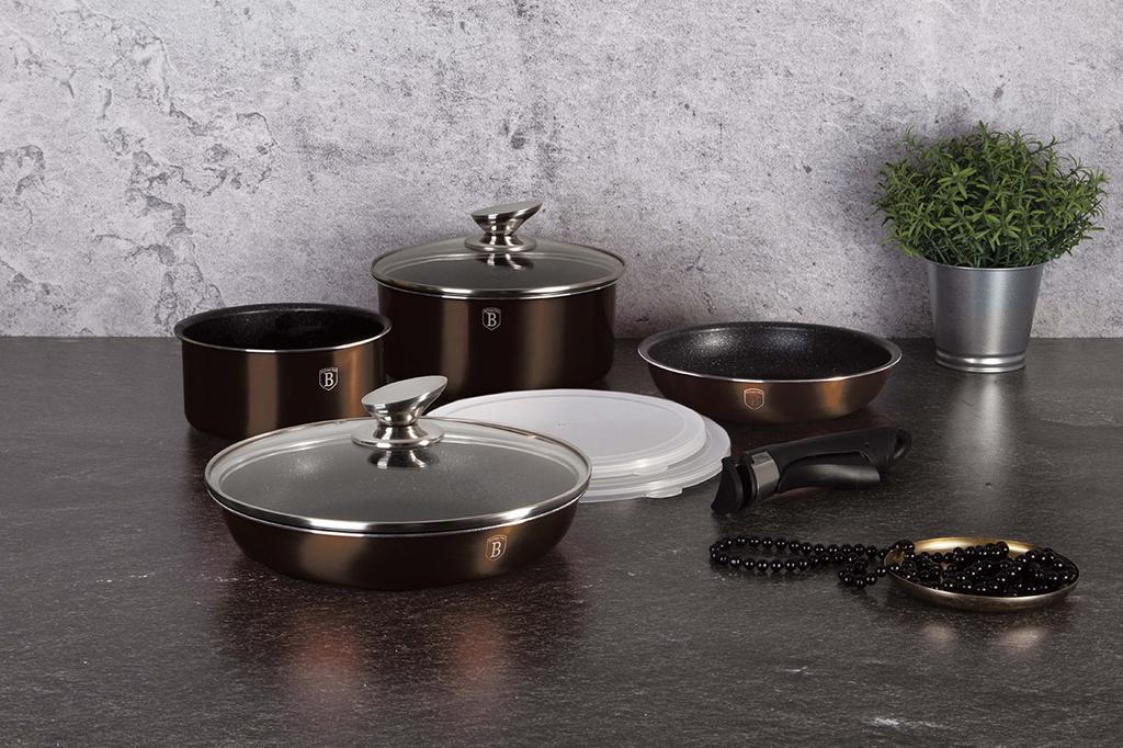 9-piece Pot Set BERLINGER HAUS BH-7041 DETACHABLE HANDLE