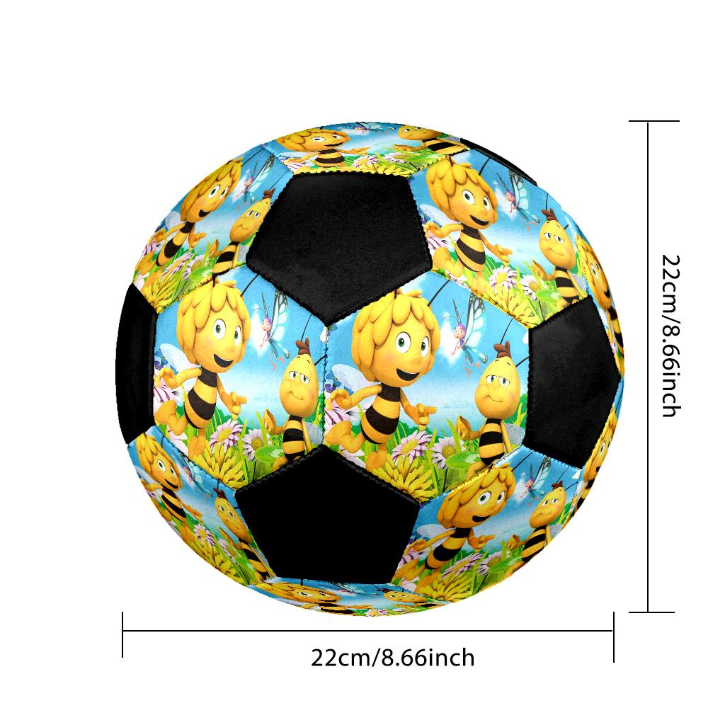 Bees and Maya Indoor Soccer Ball Colorful Machine Stitched PVC Size 5 Team Training Competition Ready Durable High-Bounce Cool Sports Gift