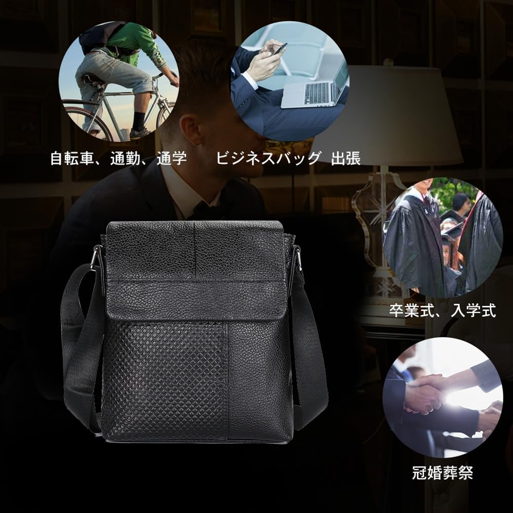 Whatna Natural Cowhide Leather Shoulder Bag for Crossbody Chest Second Fits iPad Vertical Business Small Messenger Shoulder Bicycle Gift for Men Men,