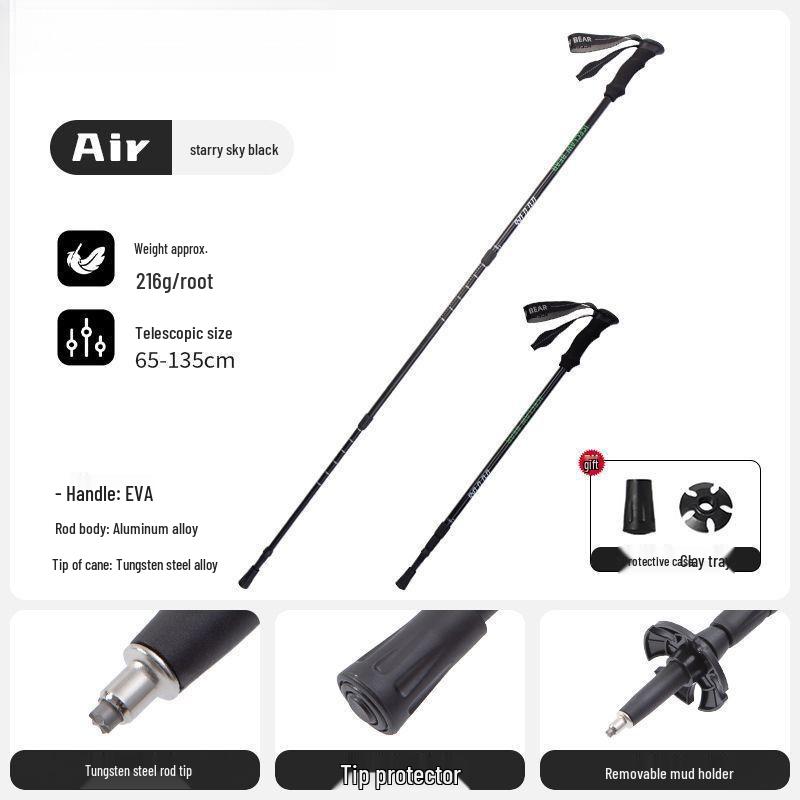 Telescopic Hiking & Trekking Poles with Inner & Outer Locks - Professional Climbing Gear for All Ages
