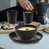 Eco-Friendly Wheat Straw 24-Piece Dinnerware Set: Plates, Bowls, Cups & Cutlery