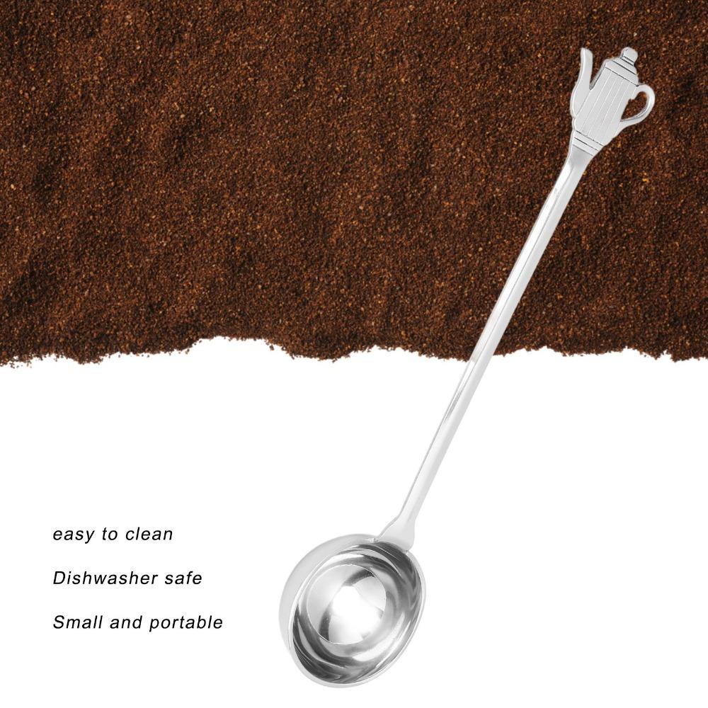 Stainless Steel Coffee Scoop Long Handle Silver Long Handle Coffee Scoop High Polish Coffee Measuring Spoon Coffee Making