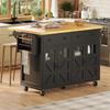 Isola da Cucina, Carrello da Portata Multifunzionale, Ampio Spazio di Archiviazione, Mobile Buffet Mobile, Incl. Freni e Scomparti Regolabili, Nero