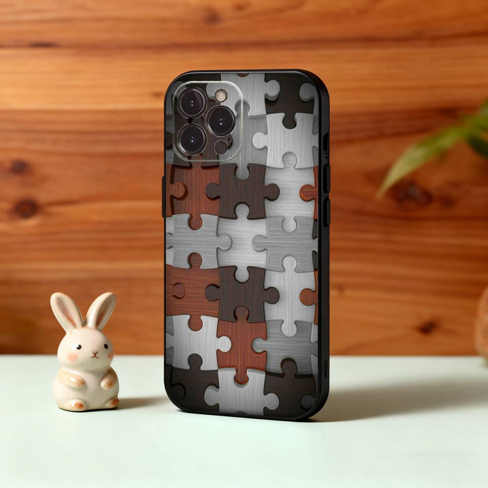 A-Autism S-Support P-Puzzle Pattern Phone Case For iPhone17,16,15,14,13,12,Plus,Pro Max, 5G Others Soft Black Cover