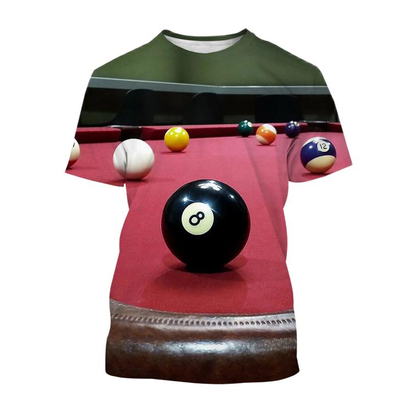 Módní kulečníkové 3D potištěné tričko pro muže, fitness trička do posilovny, dámské oblečení, streetwear, volná unisex trička, topy