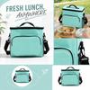 Oxford Cloth Portable Foldable Lunch Bag with Handle and Shoulder Strap Insulated Cooler Bag for Outdoor Work Travel and School Use