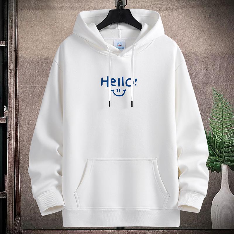 

Привет Узор Большой Размер Мужская Флисовая Толстовка Свободная Толстовка С Капюшоном Спортивная Рубашка Мальчики Пуловеры XXXL белый