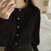 Gentle Love Heart Buckle Pink Knit Cardigan - Japanese Style Women's Autumn Outerwear 2025.