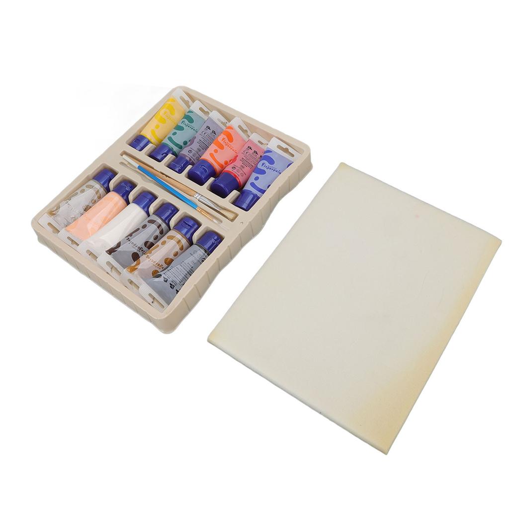 Fingerfarben-Set 12 Farben waschbare Kinder DIY Graffiti Fingerfarben-Set mit Schwamm Schablone Anleitung Stiften