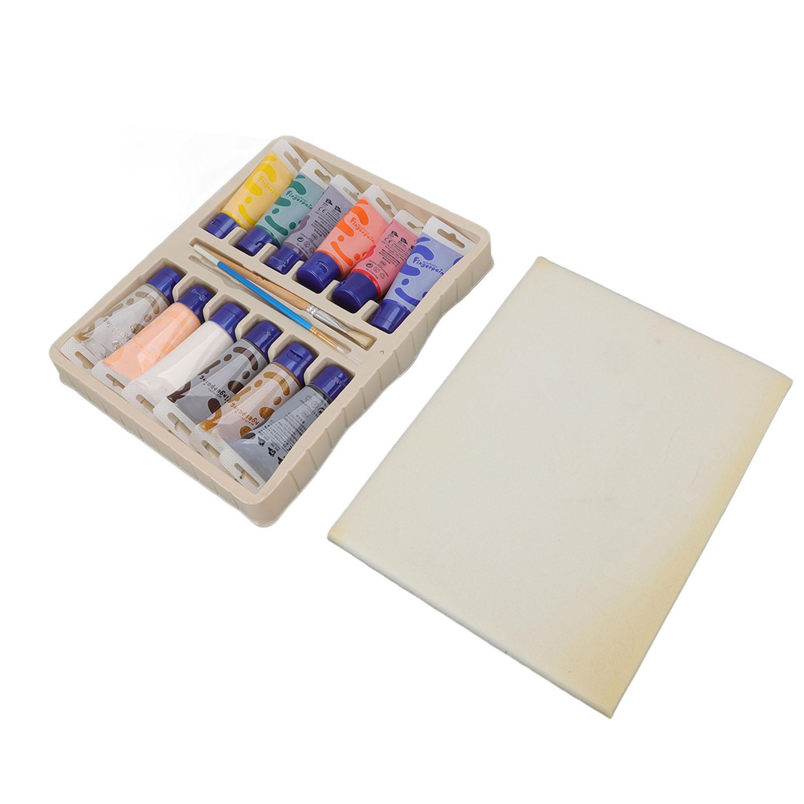 Finger Painting Kit 12 Color Paint Washable Kids DIY Graffiti Finger Painting Set with Sponge Template Tutorial Pens