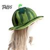 Creative Watermelon Print Cap Party Hat, Wide Brim Sun Visor for Costume Parties, Playful Summer Beach Hat Lightweight Elastic Unisex Headwear