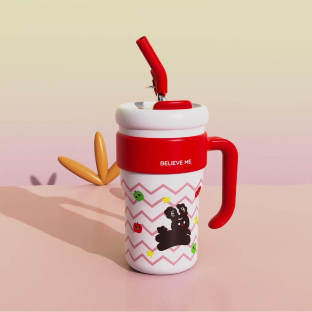 

316 Stainless Steel Vacuum Cup With Handle Direct Drinking Cup Insulated Cup Office Workers червоний