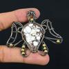 Turtle Shaped Wild Horse Gemstone Copper Wire Wrap Handmade Pendant Jewelry
