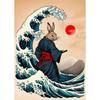 Japanese Great Wave of Animal Capybara Lion Shiba Inu Tiger Vintage Poster Canvas Printing Wall Art Picture for Room Home