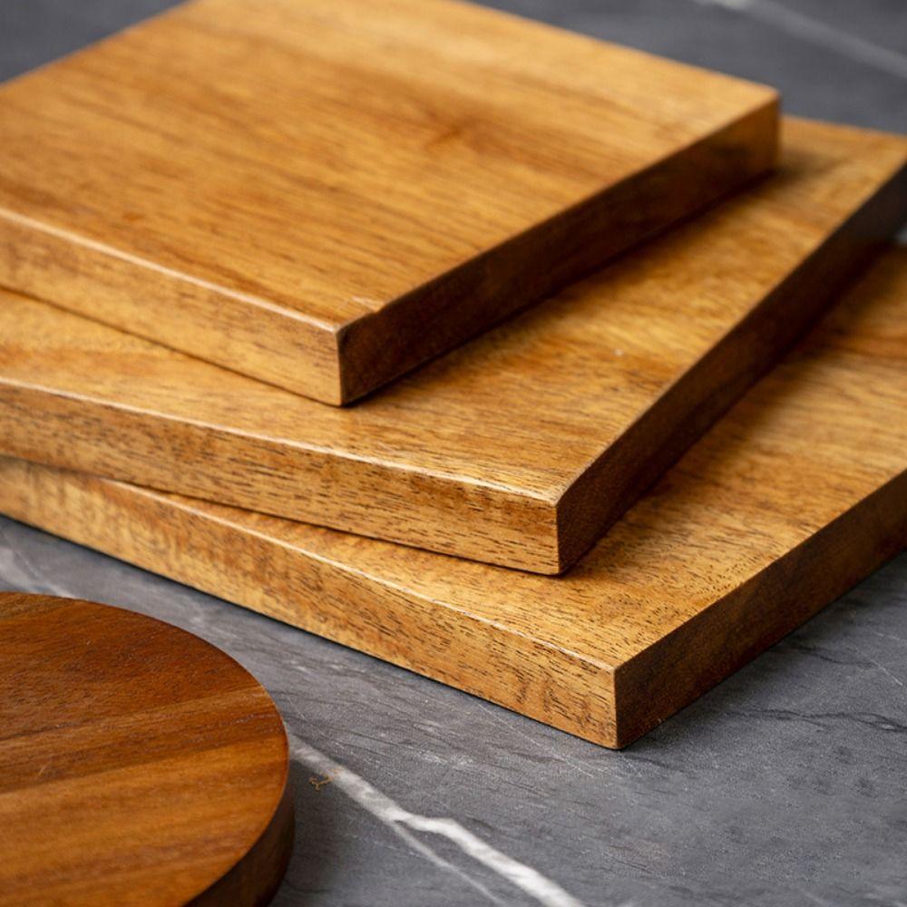 Non-Slip Acacia Wood Cup Coaster Versatile Table Protector Mat Unfinished Wood Coasters Home Decor