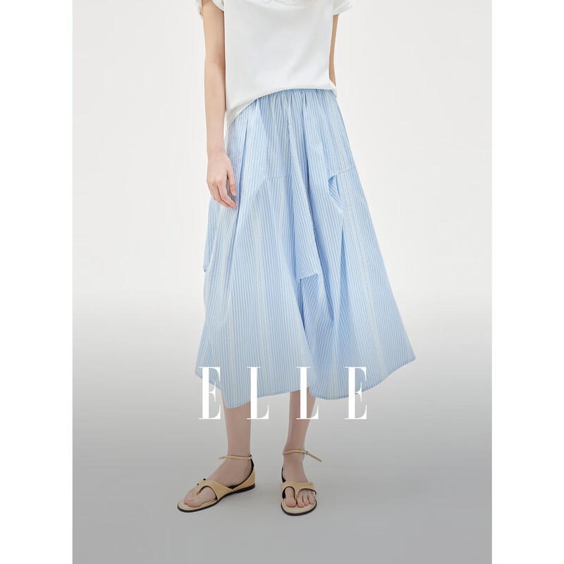 ELLE Women s Striped Lace Resort A-Line Skirt L