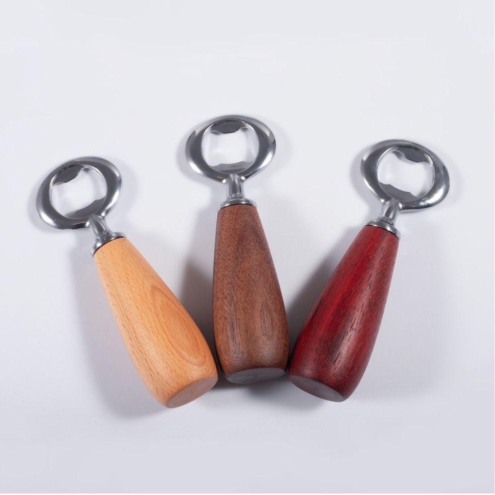Stainless Steel Beer Bottle Opener Creative Wooden Bottle Opener Beer Can Opener Kitchen Tools