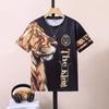 Nuova T-shirt Stampata 3D Digitale Serie Leone: Maglietta Estiva da Bambino a Maniche Corte con Girocollo