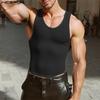 Men U Neck Sleeveless Back Bandage Fitted Tank Tops