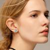 Personalized Colorful Zirconia Cochlea Stud Earrings, European & American Round Stainless Steel Cartilage Piercing Jewelry.