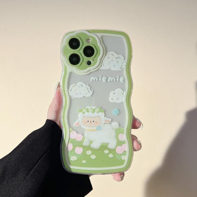 

Волнистый браслет с милым мультяшным овечьим лугом, 3d чехол для телефона, силиконовый чехол для Iphone 13 Pro Max 12 11 X Xr Xsmax 8 7 Plus, чехол For iphone 13promax