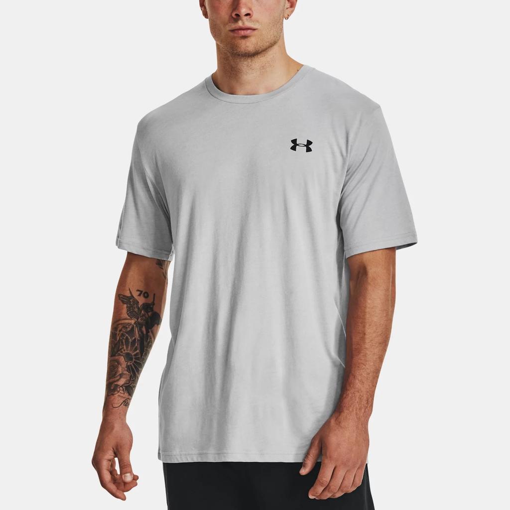 Under Armour Logo Printed Pullover Short Sleeve T-Shirt Men T-Shirts Gray 1370951-011