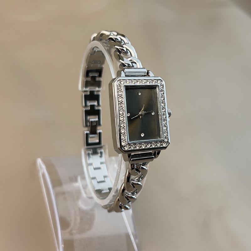 

Винтажные квадратные кварцевые часы для женщин, браслет с бриллиантами, роскошный уникальный дизайн, наручные часы, элегантные женские часы, подарок