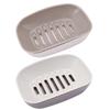 Boîte à Savon Double Couche Séchage Rapide Porte-Savon en Plastique Étagère de Rangement Pratique pour Savon Ménage