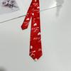 Elegant Silky Narrow Neck Tie for Men and Women Heart Print Modern Men's Tie Versatile Mens Tie Wedding Bachelor Party
