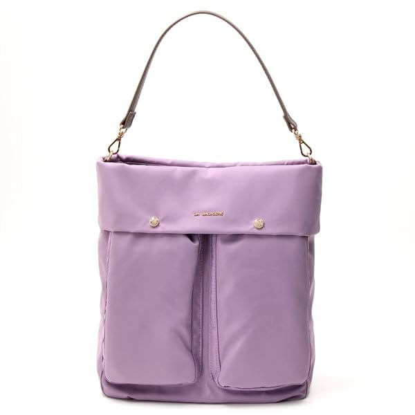 

[Lava Gerry] Shoulder Bag with Double Front Pockets, 2-Way Big Shoulder Bag, Light Purple (72)
