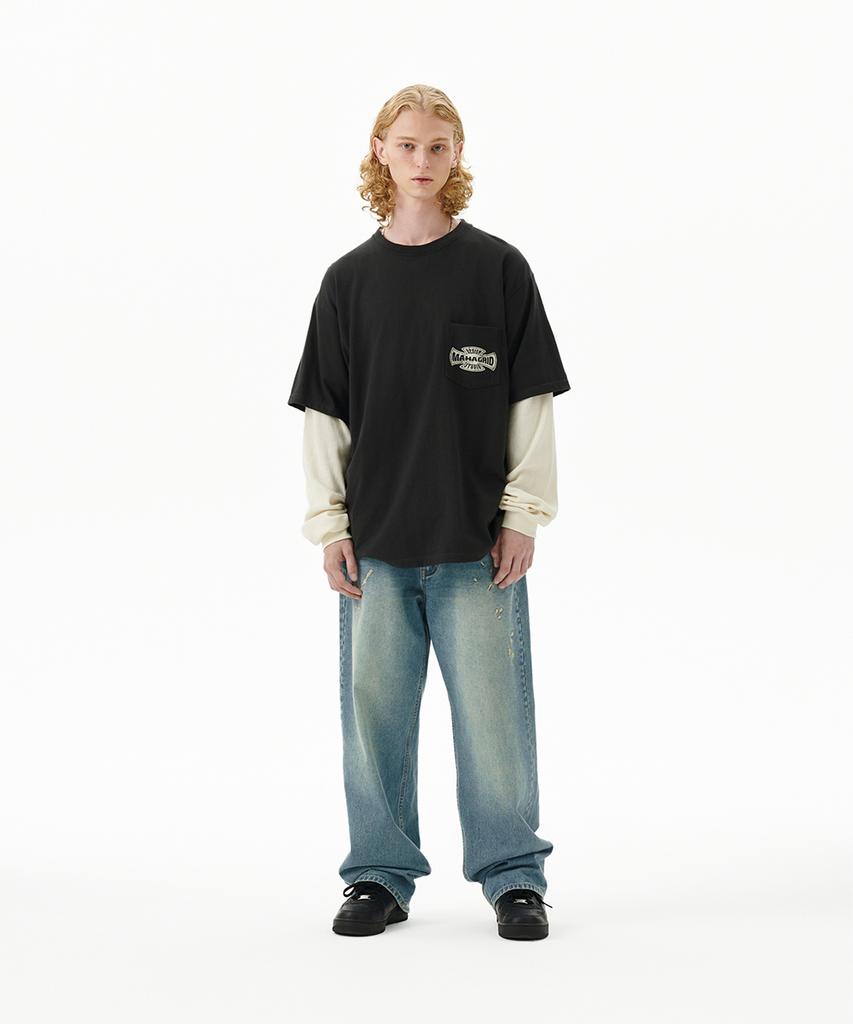 MAHAGRID Cross Logo Thermal Ls Tee Charcoal(Mg2Ffmt571A)