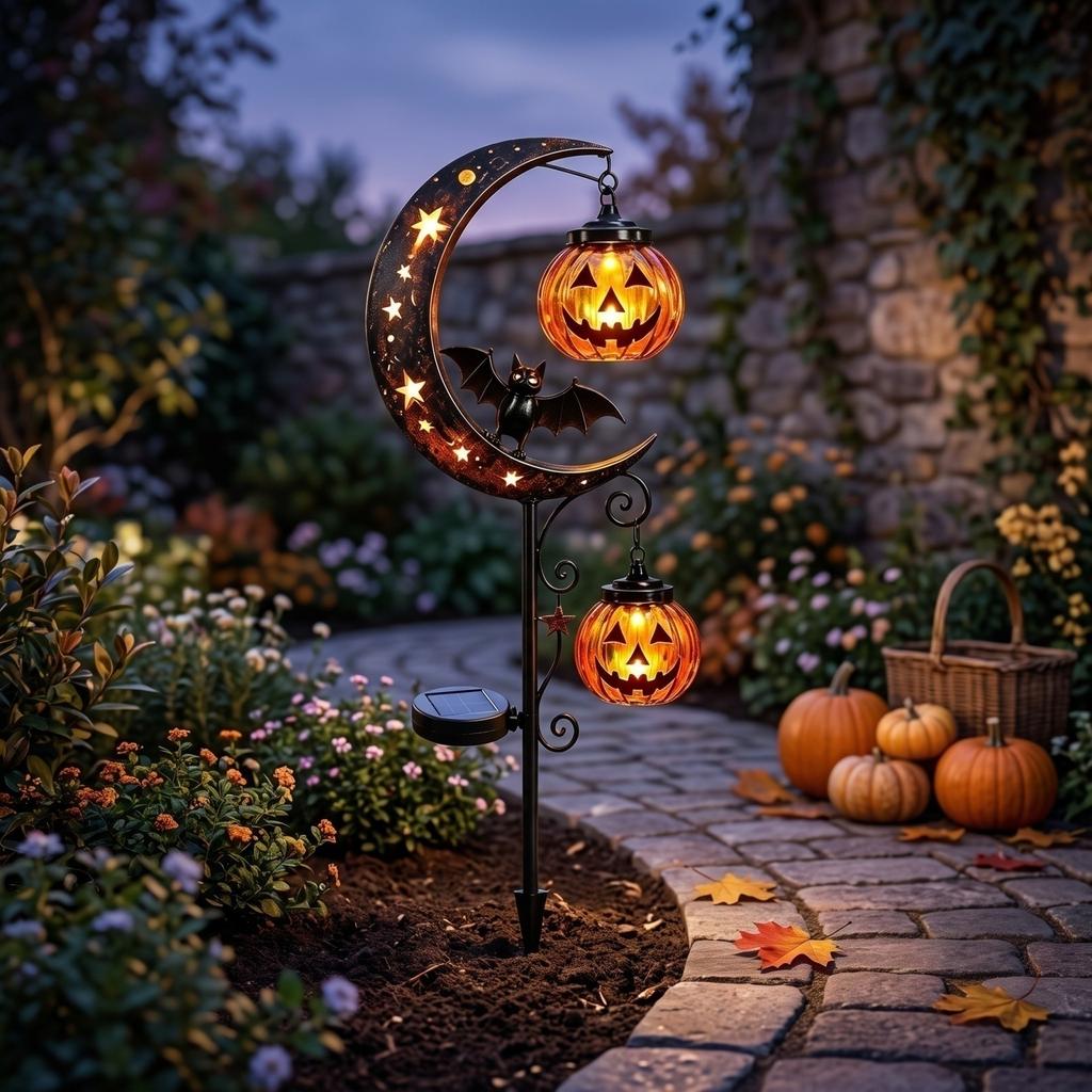 Pumpkin Shape Outdoor Garden Light for Fall Yard Decoration