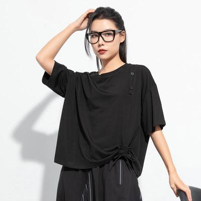 Short Sleeve Plus Size Cotton Vintage Casual Loose Tops Women Summer T-shirt